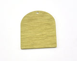 Brushed Semi Circle Rectangle 1 holes Charms Raw Brass 28x21mm 0.8mm thickness Findings  4615-360