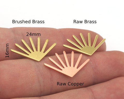 Sun Charms 24x16mm No Hole Raw Copper - Brass - Brushed Brass findings S163-70