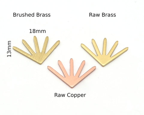 Sun Charms 18x15mm 1 Hole Raw Copper - Brass - Brushed Brass findings S170-60