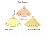 Eye Earring Charms Connector Multi hole 26.5x23mm Raw Copper - Brass - Brushed Brass findings 4620-200