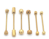 raw brass barbell, Inner Sizes Aprx : 20mm 30mm 35mm 40mm 50mm 60mm 80mm 85mm 100mm BB2-S180