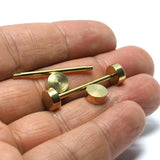 Raw brass barbell, 2mm bar, Inner Sizes (aprx): 20mm 30mm 35mm 40mm 50mm 60mm 80mm 85mm 100mm bb2