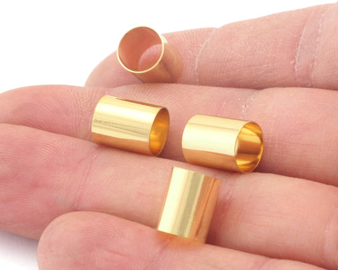 Shiny Gold plated brass round tube 8x10mm (7.5mm hole) N159-45