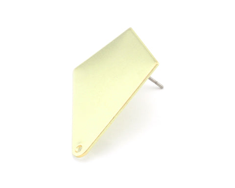 Kite Earring Stud Posts  32x24.5mm with hole raw brass 2175