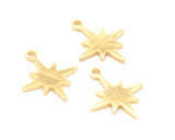 North Star Shiny Gold Plated Copper 17mm Charms ,Findings 2954-56