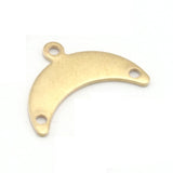 Crescent Moon optional hole 15x12.2mm raw brass pendant Findings Charms S223