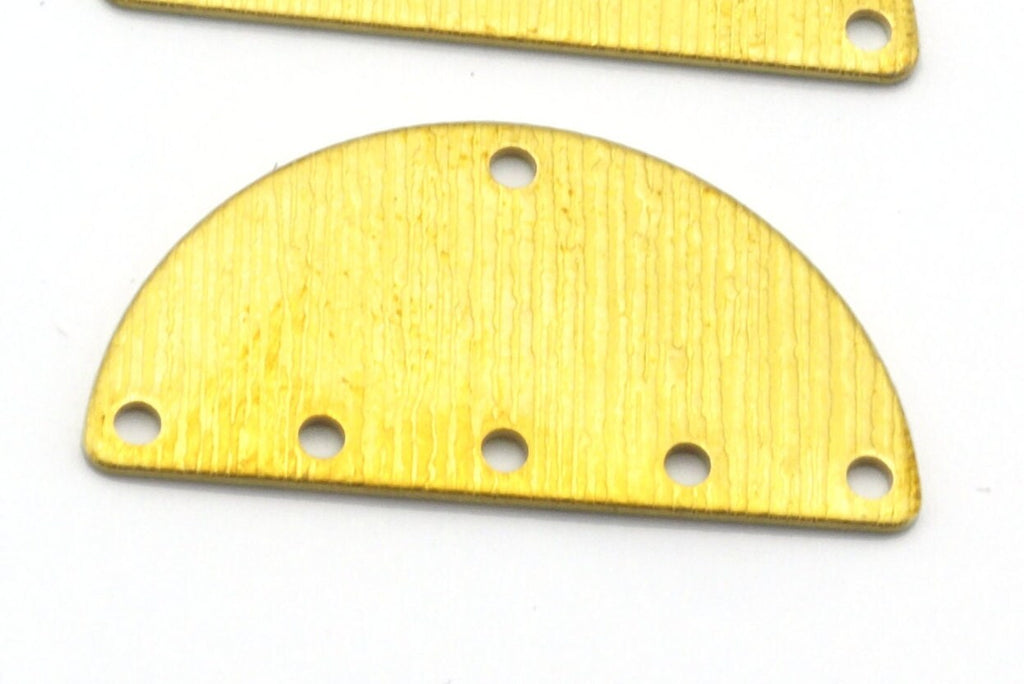 Brushed Raw brass semi circle blanks  40x20x0.8mm half moon shape pendant (2mm  0,08" 12 gauge hole) SCS 4713-400