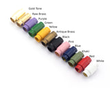 Magnetic clasp leather cord multi color 18x10mm 0,75"x1,18" brass solid brass 6,6mm 0.26" MCL6 R285