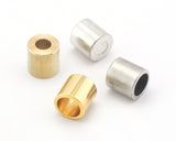 Cord End Caps Raw brass - Shiny Gold - Antique Silver - Shiny Silver 8x8mm Leather Cord Terminator cord  tip ends, ribbon end, ENC6 S214