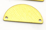 25x12.5x0.8mm raw brass semi circle blanks half moon shape pendant (2mm  0,08" 12 gauge hole) SCS 4711