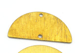 Brushed Raw brass semi circle blanks  40x20x0.8mm half moon shape pendant (2mm  0,08" 12 gauge hole) SCS 4713-400