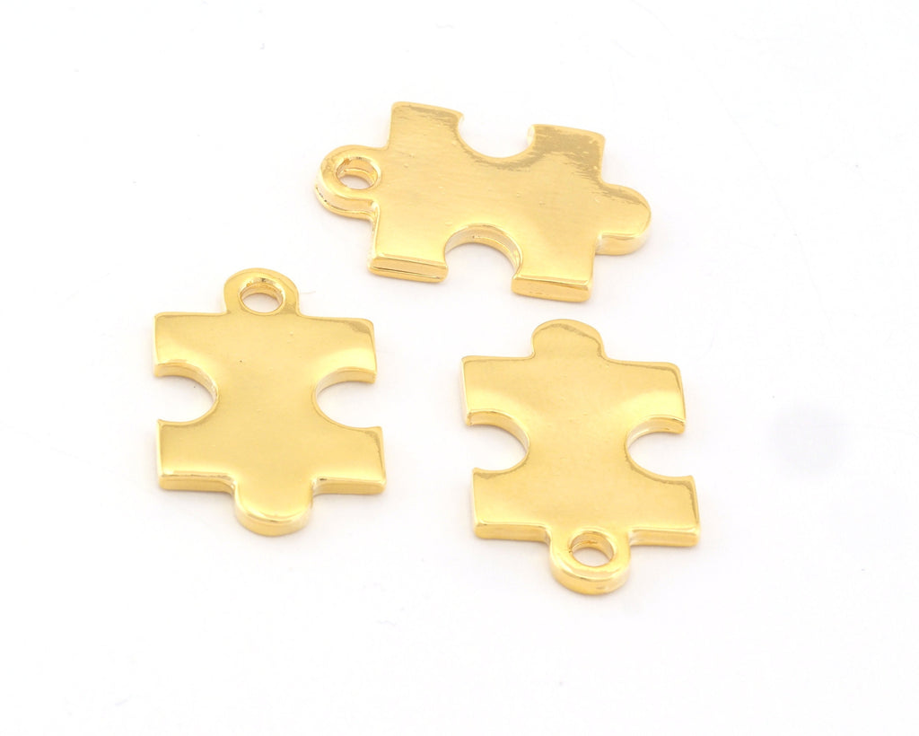 Puzzle Pendant 23x15mm Gold Plated Alloy Finding Charm 1026