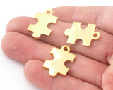 Puzzle Pendant 23x15mm Gold Plated Alloy Finding Charm 1026