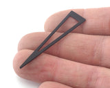 Long Triangle Black Painted Brass 50x11mm (0.8mm thickness) No Hole Charms  Findings 3782-115