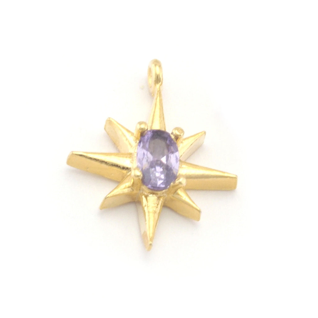 North Star With Zircon Pendant 16mm gold plated alloy 3784