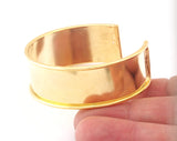 Bangle Bracelet gold plated brass  adjustable 20x60mm supplies findings Raf2 - BRC