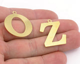 Letter Charms Pendant Raw Brass 30mm 0.6 mm 1 loop Findings  4822