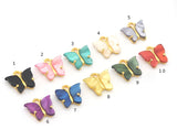 Butterfly Charms Pendant 14mm Shiny gold plated  3671
