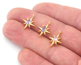 North Star With Zircon Pendant 16mm gold plated alloy 3784