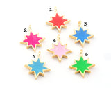 North Star Colorful Charms Enamel Shiny Gold Plated Charms 12x15mm findings 1822-3