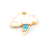 Cloud Thunder Colorful Charms Enamel Shiny Gold Plated Charms 20x20mm findings 1822-4