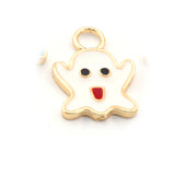 Carton Ghost Colorful Charms Enamel Shiny Gold Plated Charms 13x18mm findings 1822-2
