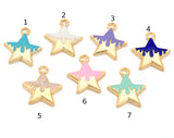 Star Cake Colorful Charms Enamel Shiny Gold Plated Charms 22x18mm findings OZ4818