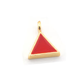 Triangle (Fire Element Symbols) Colorful Charms Beads Enamel Shiny Gold Plated Charms 11mm findings 1424-7