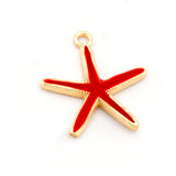 Starfish Colorful Charms Enamel Shiny Gold Plated Charms 23x20mm findings 2668