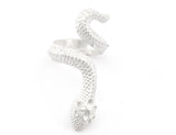 Snake Ring Wrap Animal Adjustable Shiny Silver Plated Brass (17mm - 18.5mm  6.5US - 8.5US  inner size) Oz4004