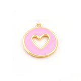 Heart Colorful Charms Enamel Shiny Gold Plated Charms 16x18mm findings 2668