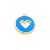 Heart Colorful Charms Enamel Shiny Gold Plated Charms 16x18mm findings 2668
