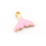 Whale Tail Colorful Charms Enamel Shiny Gold Plated Charms 16mm findings 2668