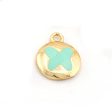 ButterFly Colorful Charms Enamel Shiny Gold Plated Charms 16mm findings 2668