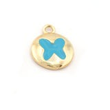ButterFly Colorful Charms Enamel Shiny Gold Plated Charms 16mm findings 2668