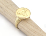 Bull Taurus Horoscope Zodiac Ring Horn Bark Textured Band Round Ring Adjustable Ring Raw brass (5 - 8.5US inner size) OZ4860
