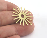 Sun Charms Connector 25x27mm 2 holes Raw brass Copper Brushed findings R197-145