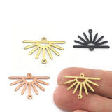 Brushed Sun Copper Brass Charms Connector 25x17.5mm 2 holes Raw brass findings R210-72