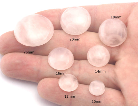 Pink Rose Quartz Gemstones Round Cabochons 8 - 10 - 12 - 14 - 16 - 18 - 20 - 25 mm Flat Back Cabochons Jewelry DIY CAB13
