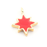 North Star Colorful Charms Enamel Shiny Gold Plated Charms 12x15mm findings 1822-3
