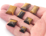 Tiger's Eye Rectangle Square Domed Gemstone Cabochons
