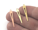 Triangle raw brass - Copper - Brushed 29x4.5mm 1 hole charms findings 4891-40