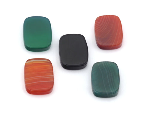 TV Cabochon 12x16mm Agate Onyx Rectangle Coin Gemstone Cabochons