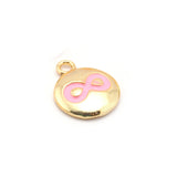Infinity Colorful Charms Enamel Shiny Gold Plated Charms 14.5mm findings 1424-5