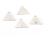 Silver plated brass equilateral triangle connector 12x14mm tag charms with 2 hole, 620SDD-34