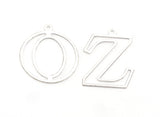 Letter Charms Pendant Shiny Silver Plated Brass 30mm 0.6 mm 1 loop Findings  4823