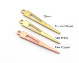 Triangle raw brass - Copper - Brushed 29x4.5mm 1 hole charms findings 4891-40