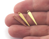 Triangle raw brass - Copper - Brushed 23x4.5mm 1 hole charms findings 4894-40