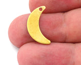 Crescent Moon 20mm 1 hole Raw Brass Connector Charms Findings Stampings 4954 - 75