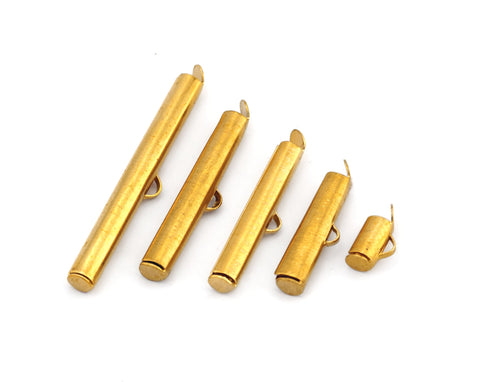fold-in ends, 4mm round tube with fold-in ends, 3mm inside diameter. end bar raw brass, M65 rtwf